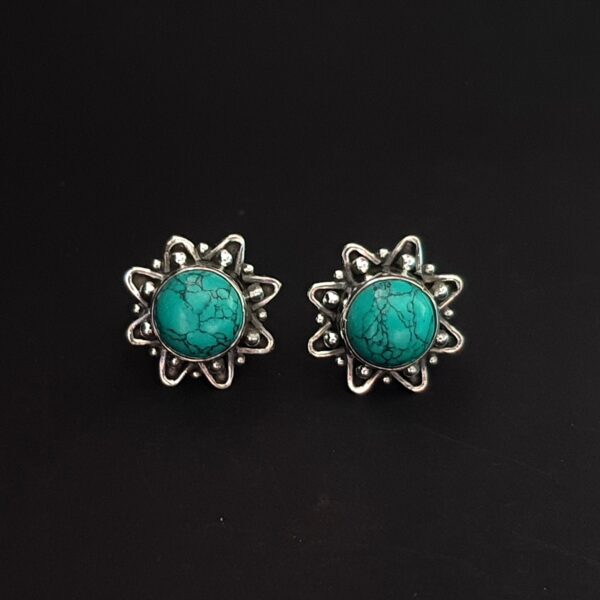 Turquoise Earrings 92.5 Sterling Silver Studs