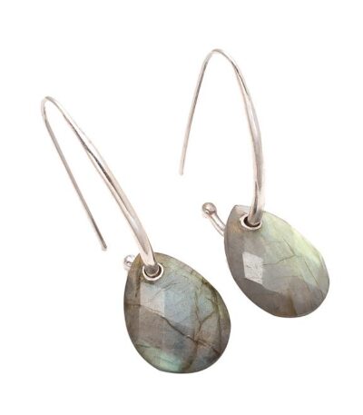 Labradorite Gemstone Earrings Silver Jewelry